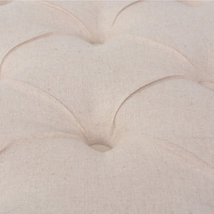 vidaXL Bench Linen Solid Wood 110 x 38 x 48 cm Cream