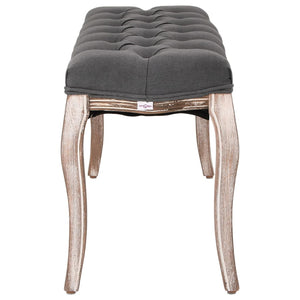 vidaXL Linen Bench Solid Wood 110x38x48 cm Dark Grey