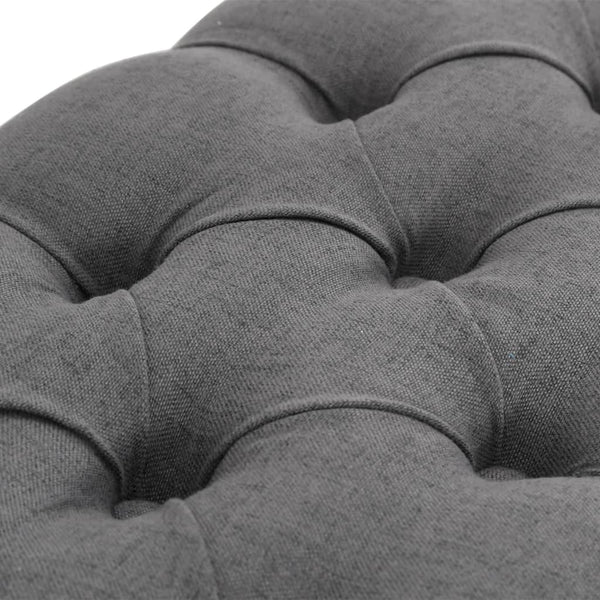 vidaXL Linen Bench Solid Wood 110x38x48 cm Dark Grey