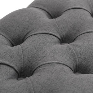 vidaXL Linen Bench Solid Wood 110x38x48 cm Dark Grey
