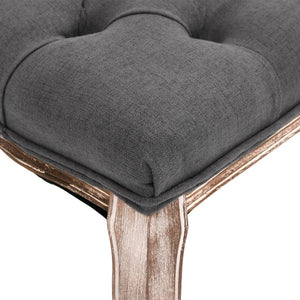 vidaXL Linen Bench Solid Wood 110x38x48 cm Dark Grey