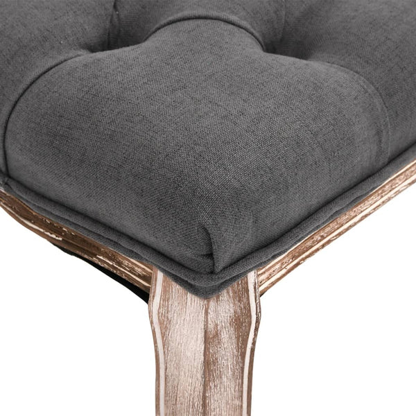 vidaXL Linen Bench Solid Wood 110x38x48 cm Dark Grey