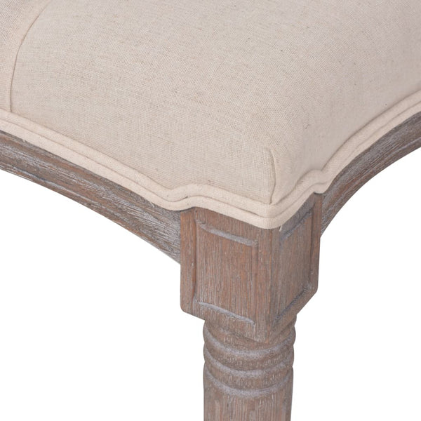 vidaXL Linen Bench Solid Wood 150 x 40 x 48 cm Cream White