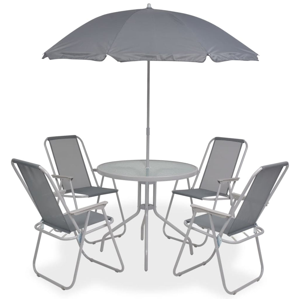 vidaXL 6-Seater Outdoor Dining Set Steel and Textilene Grey