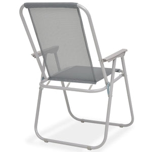 vidaXL 8-Seater Garden Dining Set Steel and Textilene Grey