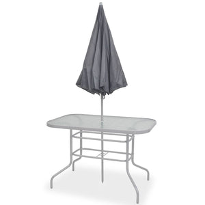 vidaXL 8-Seater Garden Dining Set Steel and Textilene Grey
