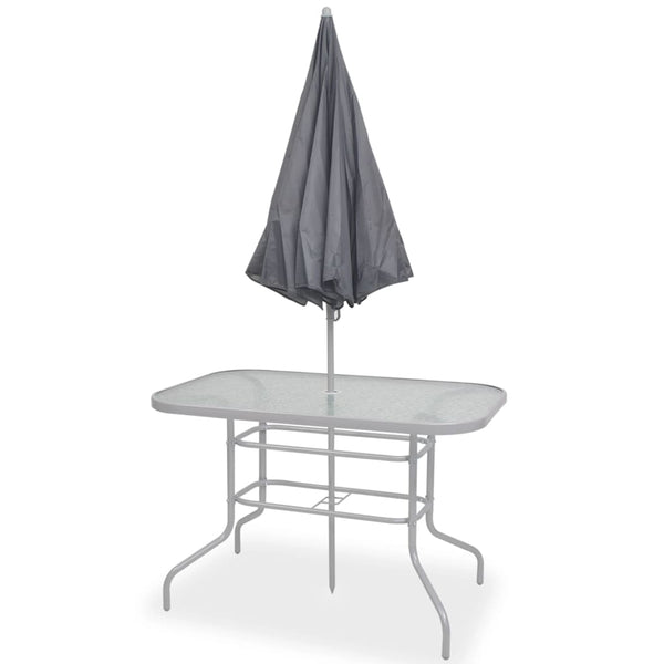 vidaXL 8-Seater Garden Dining Set Steel and Textilene Grey