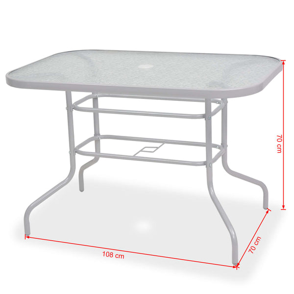 vidaXL 8-Seater Garden Dining Set Steel and Textilene Grey