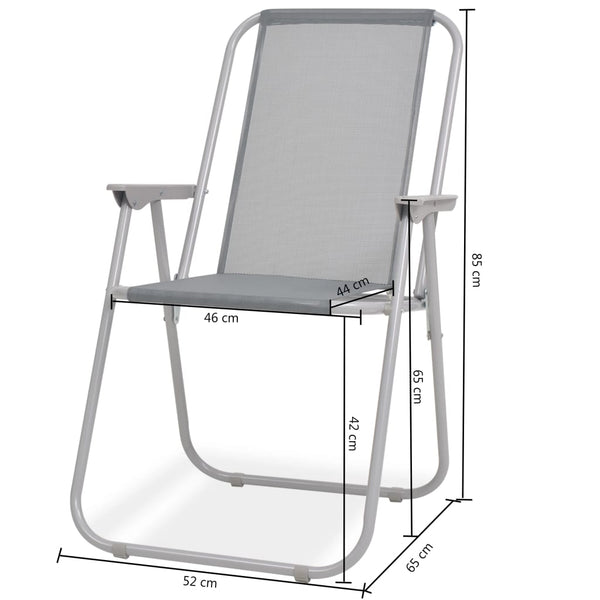 vidaXL 8-Seater Garden Dining Set Steel and Textilene Grey