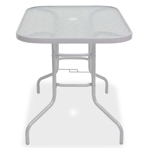 vidaXL 8-Seater Garden Dining Set Steel and Textilene Grey