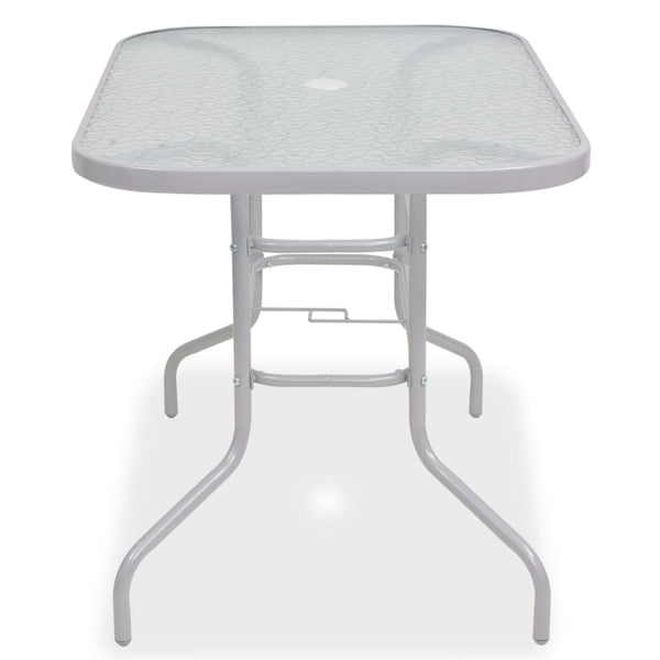 vidaXL 8-Seater Garden Dining Set Steel and Textilene Grey