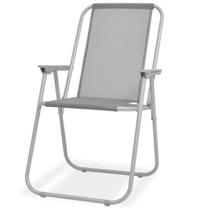 vidaXL 8-Seater Garden Dining Set Steel and Textilene Grey