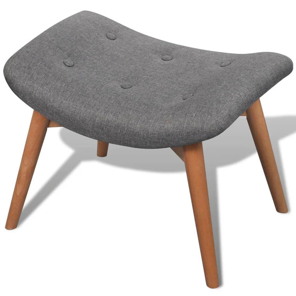 vidaXL Armchair with Footrest Grey Fabric