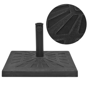 vidaXL Square Parasol Base Resin Black 19 kg