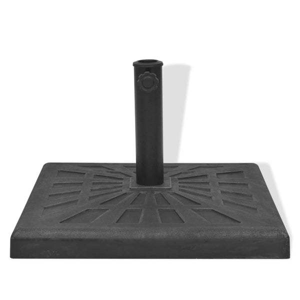 vidaXL Square Parasol Base Resin Black 19 kg