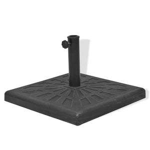 vidaXL Square Parasol Base Resin Black 19 kg