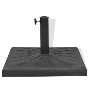 vidaXL Square Parasol Base Resin Black 19 kg