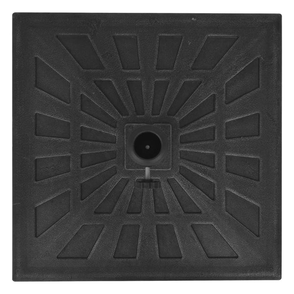 vidaXL Square Parasol Base Resin Black 19 kg