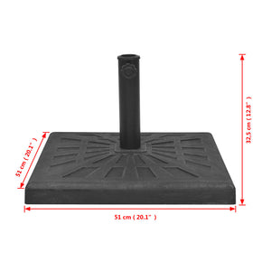 vidaXL Square Parasol Base Resin Black 19 kg