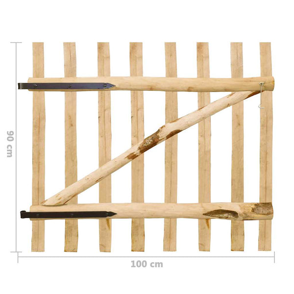 vidaXL Hazel Wood Garden Gate 100x90 cm