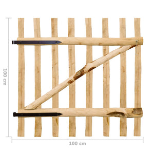 vidaXL Single-Leaf Hazelwood Garden Gate 100x100 cm