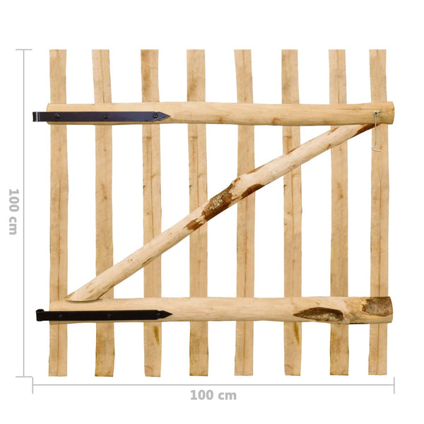 vidaXL Single-Leaf Hazelwood Garden Gate 100x100 cm