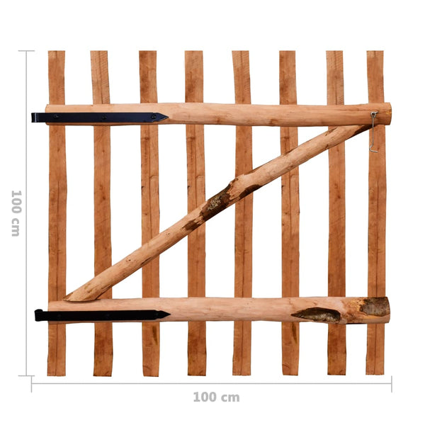 vidaXL Hazelwood Impregnated Single-Leaf Garden Gate 100x100 cm