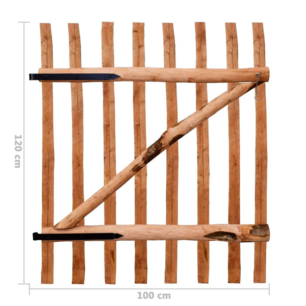 vidaXL Garden Gate Single Hazelwood Impregnated 100x120 cm