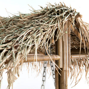 vidaXL 2-Seater Hollywood Swing with Palm Leaves Bamboo 202 cm