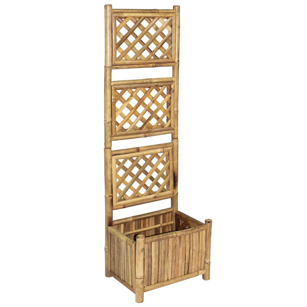 vidaXL Bamboo Planter with Trellis 40 cm