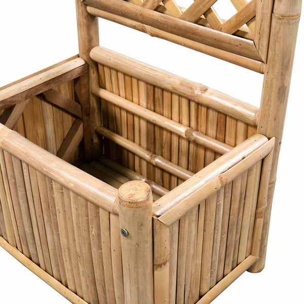 vidaXL Bamboo Planter with Trellis 40 cm
