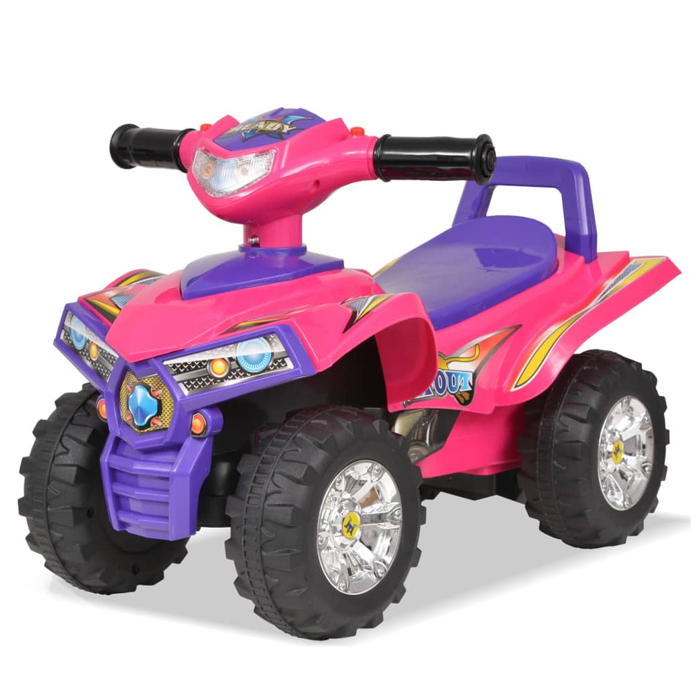 vidaXL Ride-On Quad Bike for Kids with Sound and Light Pink and Purple