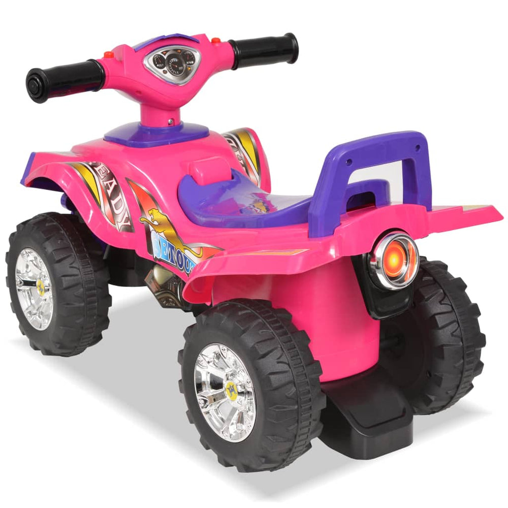 vidaXL Ride-On Quad Bike for Kids with Sound and Light Pink and Purple