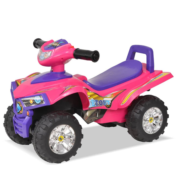 vidaXL Ride-On Quad Bike for Kids with Sound and Light Pink and Purple