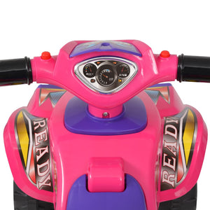 vidaXL Ride-On Quad Bike for Kids with Sound and Light Pink and Purple
