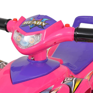 vidaXL Ride-On Quad Bike for Kids with Sound and Light Pink and Purple