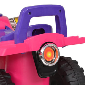 vidaXL Ride-On Quad Bike for Kids with Sound and Light Pink and Purple