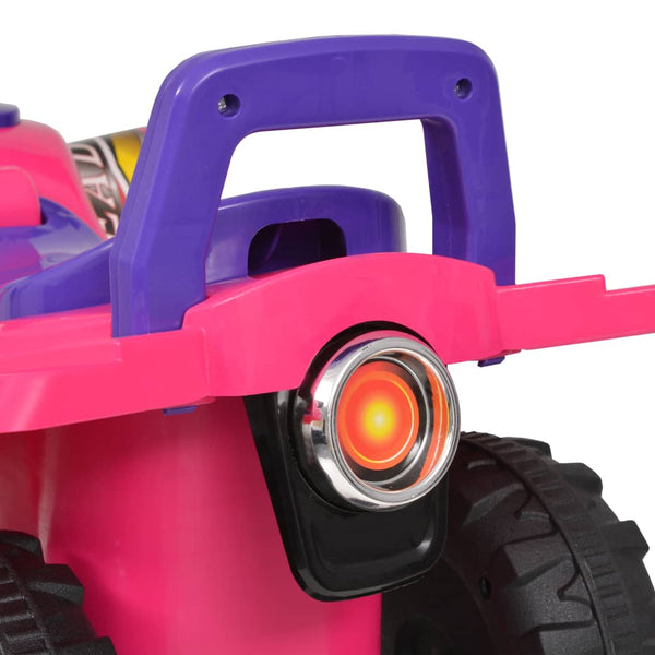 vidaXL Ride-On Quad Bike for Kids with Sound and Light Pink and Purple