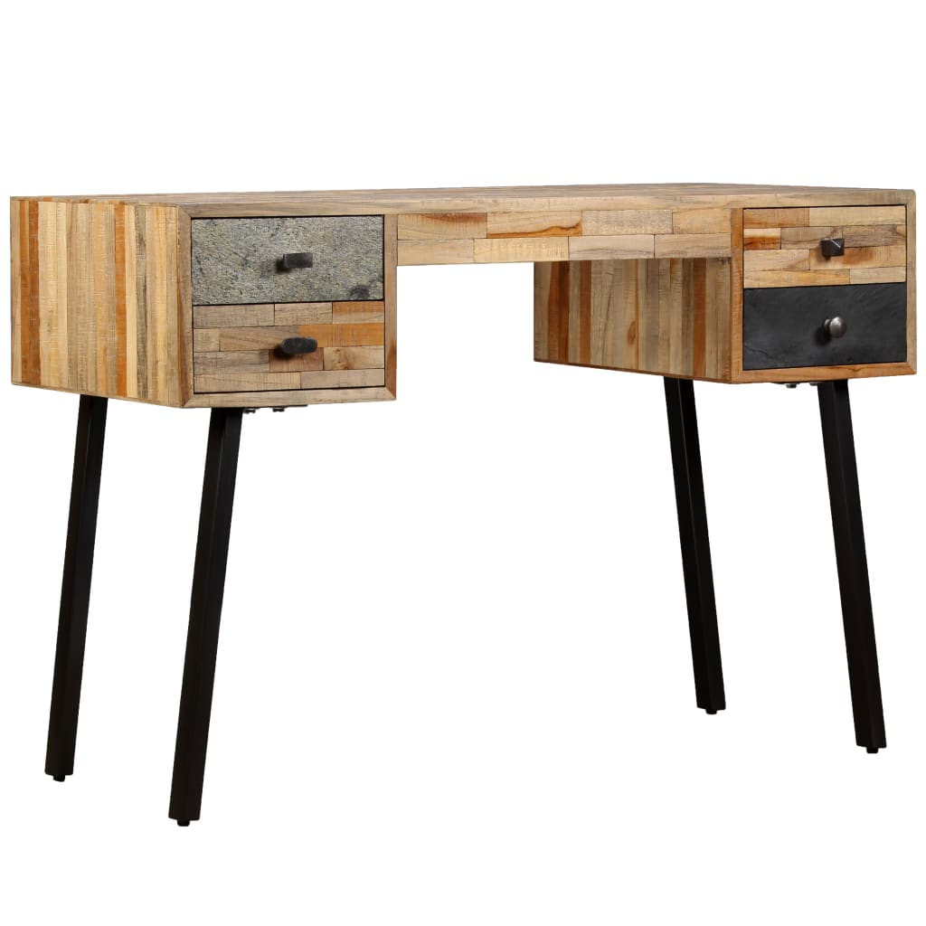 vidaXL Desk Recycled Solid Teak Wood 110 x 50 x 76 cm