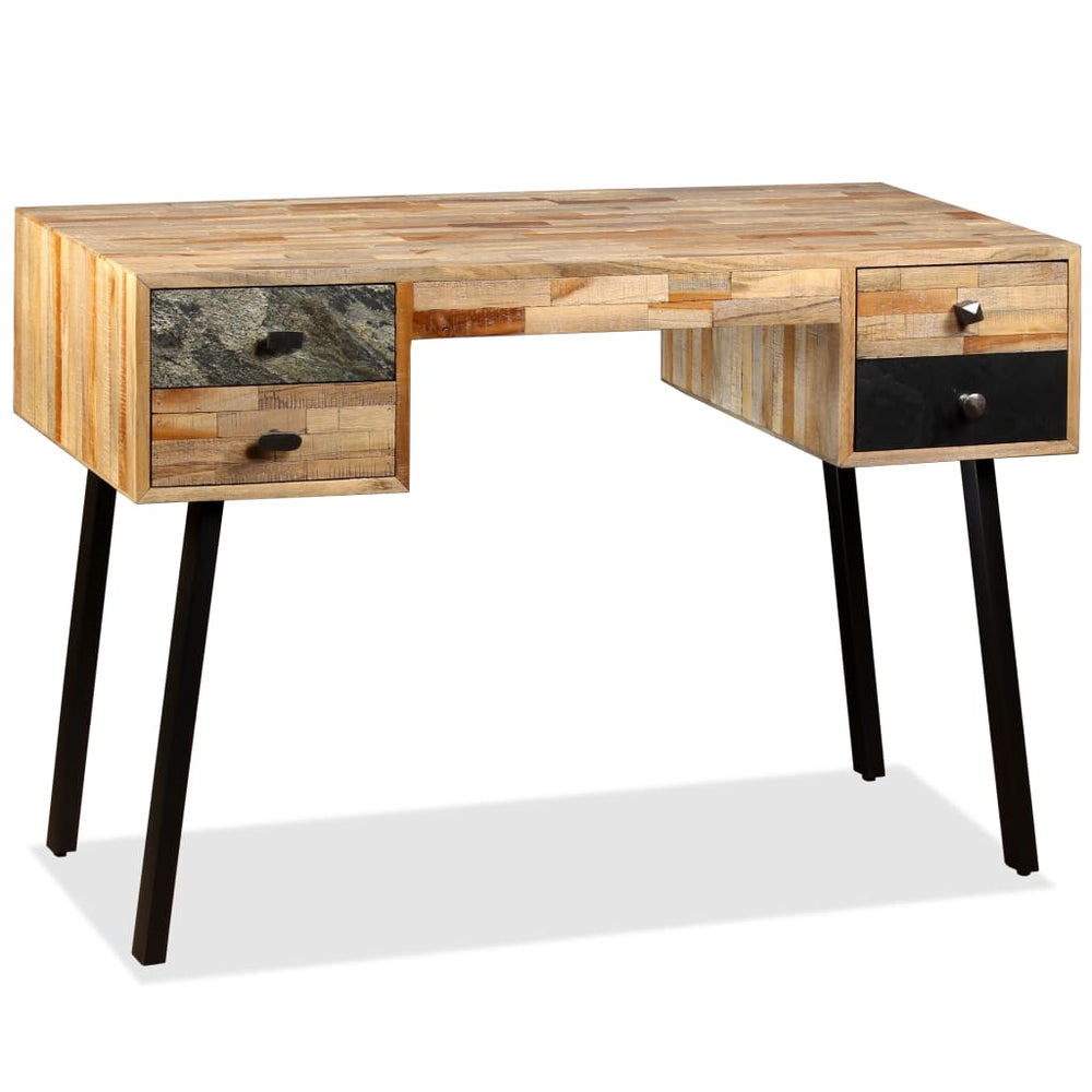 vidaXL Desk Recycled Solid Teak Wood 110 x 50 x 76 cm