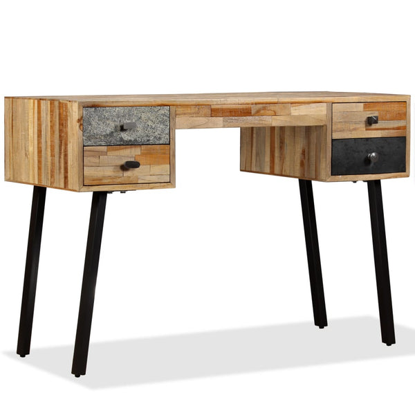vidaXL Desk Recycled Solid Teak Wood 110 x 50 x 76 cm