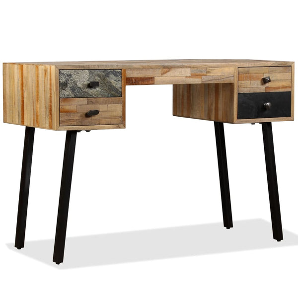 vidaXL Desk Recycled Solid Teak Wood 110 x 50 x 76 cm