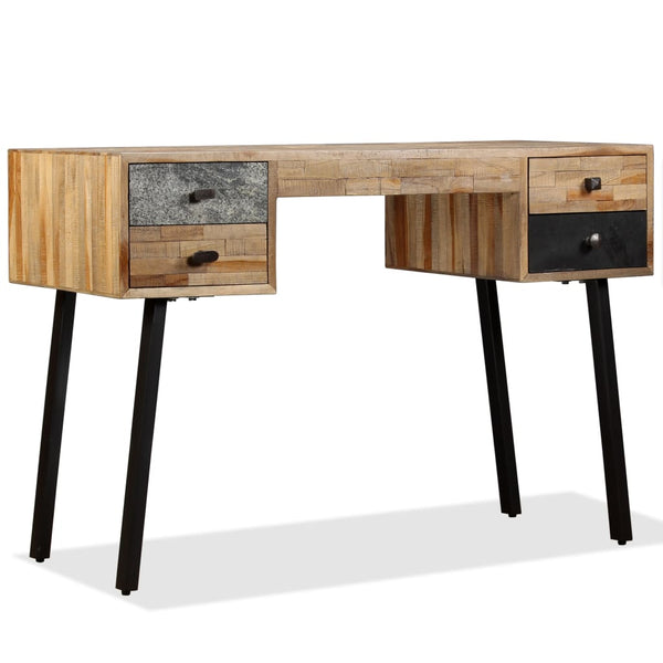 vidaXL Desk Recycled Solid Teak Wood 110 x 50 x 76 cm