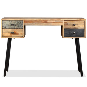 vidaXL Desk Recycled Solid Teak Wood 110 x 50 x 76 cm