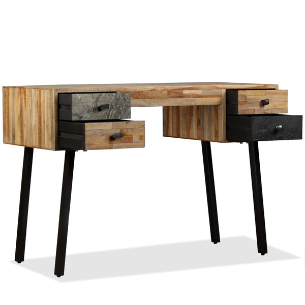 vidaXL Desk Recycled Solid Teak Wood 110 x 50 x 76 cm