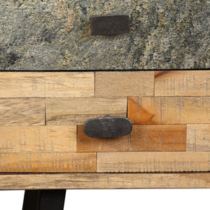 vidaXL Desk Recycled Solid Teak Wood 110 x 50 x 76 cm
