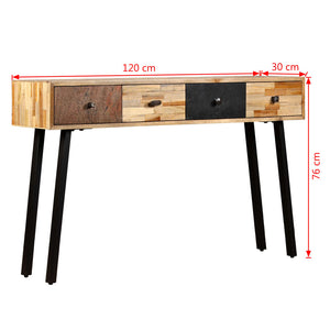 vidaXL Console Table Solid Reclaimed Teak 120 x 30 x 76 cm