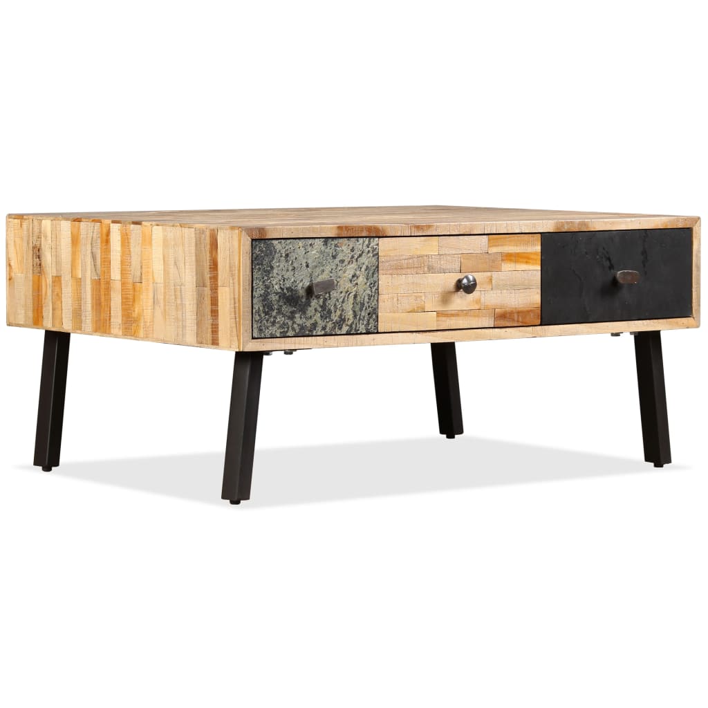 vidaXL Coffee Table Recycled Solid Teak Wood 90x65x40 cm