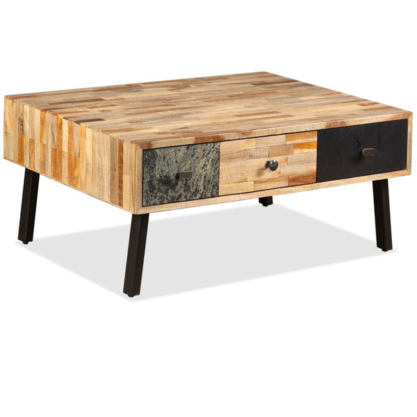 vidaXL Coffee Table Recycled Solid Teak Wood 90x65x40 cm