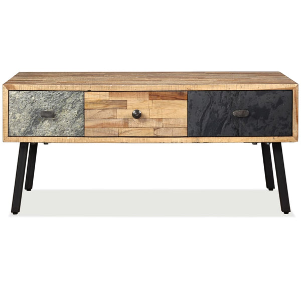 vidaXL Coffee Table Recycled Solid Teak Wood 90x65x40 cm
